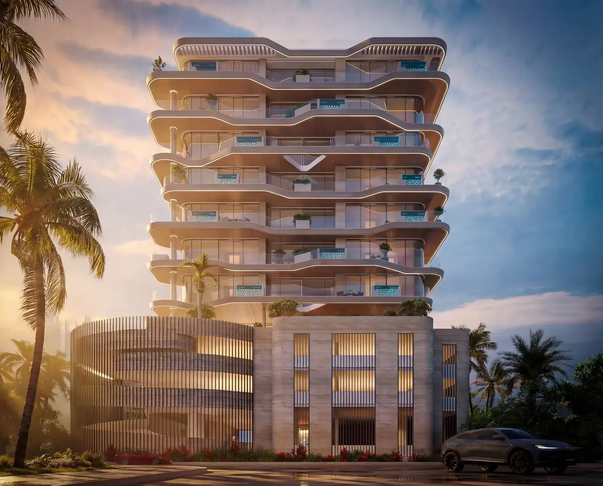 Calla Isle exterior at sunset, Dubai Islands